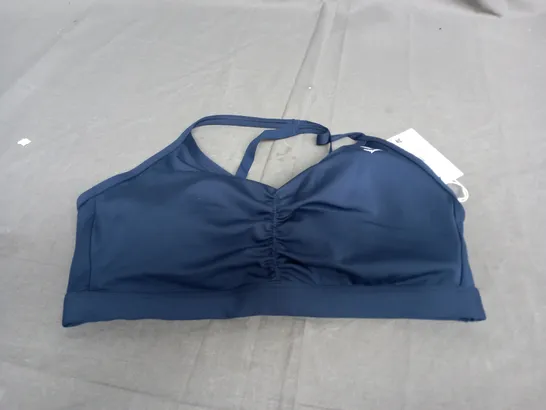 GYMSHARK RUCHED SPORTS BRA IN NAVY - LARGE