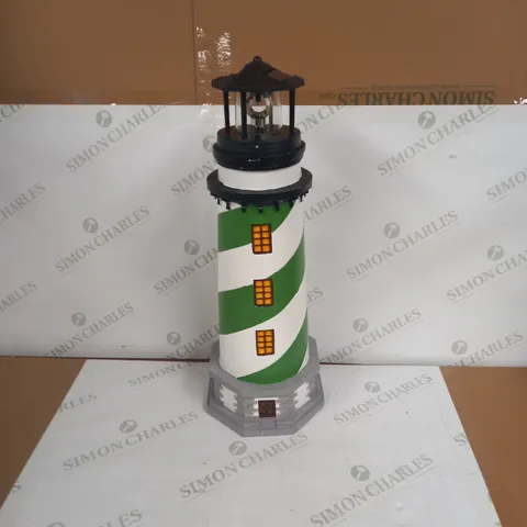 GARDEN REFLECTIONS SOLAR LED LIGHTHOUSE 50CM - GREEN