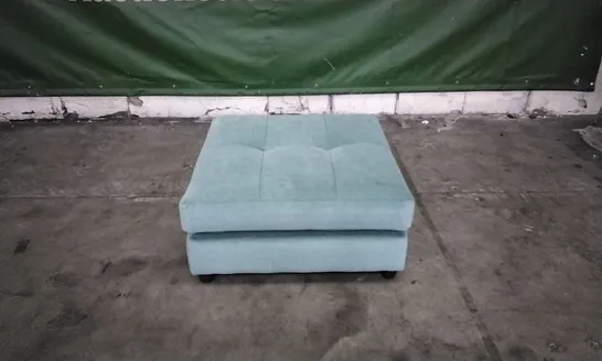 QUALITY DESIGNER LOUNGE CO FOOTSTOOL IN TURQUOISE VELVET