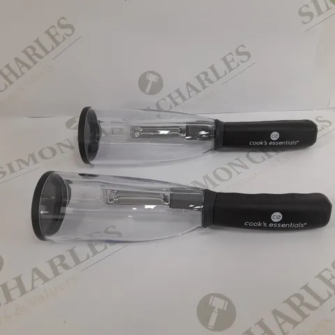 COOKS ESSENTIAL X2 HANDHELD PEELER WITH CATCH BASE