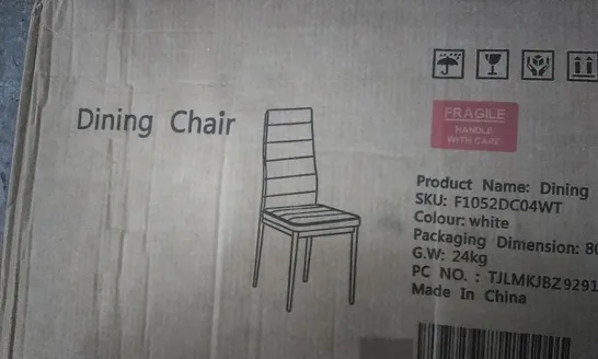 BOXED WHITE DINING CHAIR