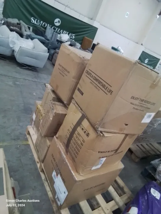 PALLET CONTAINING VARIOUS FURNITURE PARTS (MOSTLY CHAIRS)