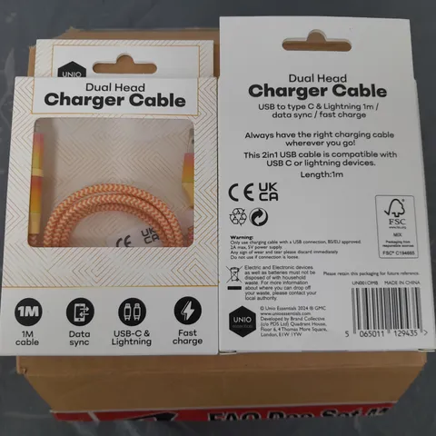 LOT OF 48 BOXED BRAND NEW DUAL HEAD 1M CHARGE CABLES - OMBRE