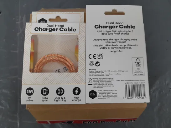 LOT OF 48 BOXED BRAND NEW DUAL HEAD 1M CHARGE CABLES - OMBRE