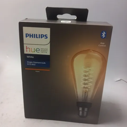 BOXED PHILIPS HUE WHITE SINGLE FILAMENT BULB ST72 B22