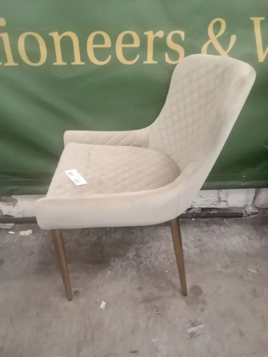 TAN FABRIC DINING CHAIR