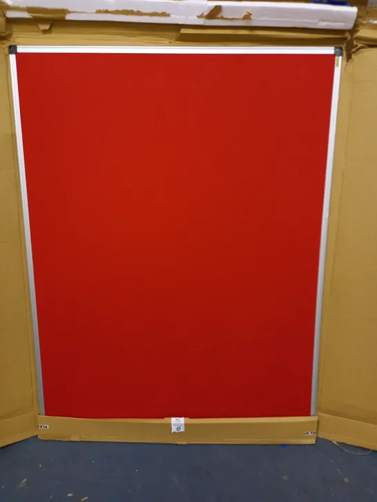 BI-OFFICE 120X90CM MAYA FELT BOARD WITH ALUMINIUM FRAME, RED FELT SURFACE - COLLECTION ONLY 