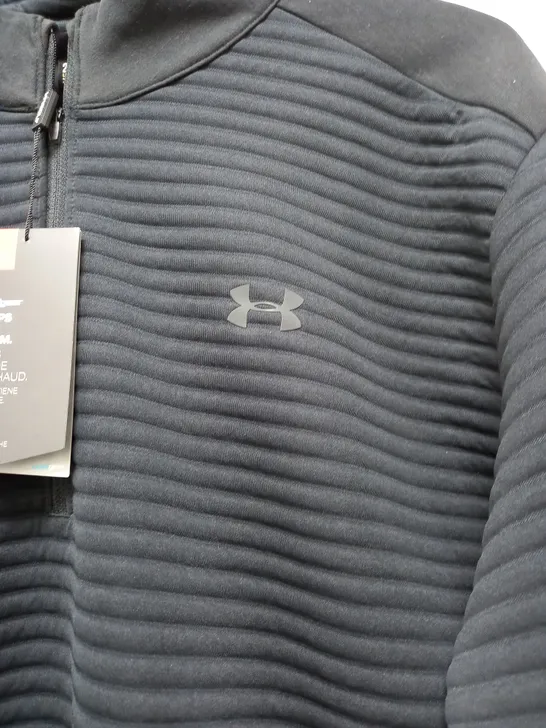 UNDER ARMOUR COLD GEAR LOOSE QUARTER ZIP TOP IN BLACK