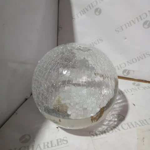 FESTIVE PRE-LIT SCENIC CRACKLE GLASS SPHERE