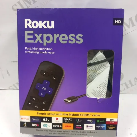 BOXED ROKU EXPRESS HD STREAMING MEDIA PLAYER