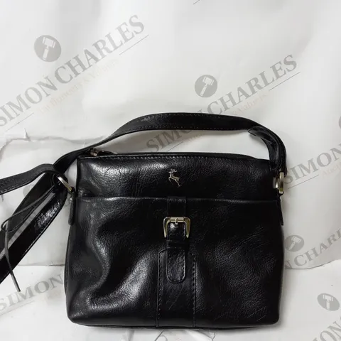 ASHWOOD MEDIUM STELLA BUCKLE POCKET LEATHER CROSSBODY - BLACK