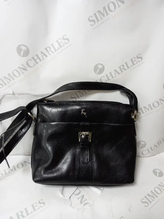 ASHWOOD MEDIUM STELLA BUCKLE POCKET LEATHER CROSSBODY - BLACK