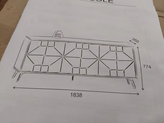 BOXED DUNE CONSOLE TABLE - ANTHRACITE (3 BOXES)