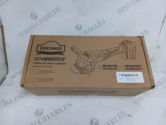 BOXED SEALED DEWINNER 20V CORDLESS ANGLE GRINDER - VPCD2255