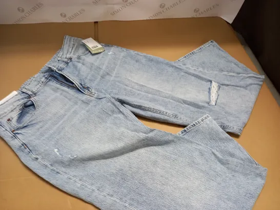 H&M WIDE HIGH WAIST JEANS - UK 18