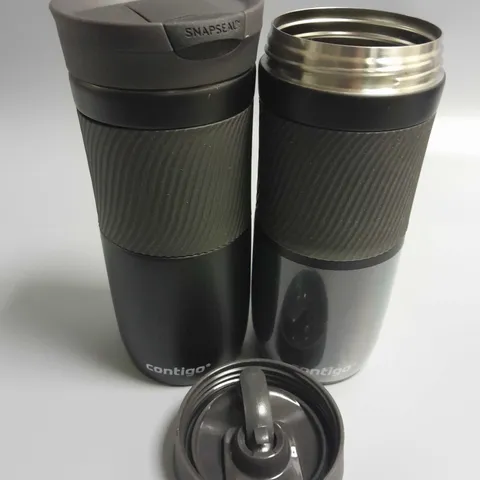 PAIR OF CONTIGO SNAPSEAL BLACK INSULATED DRINKS CONTAINERS