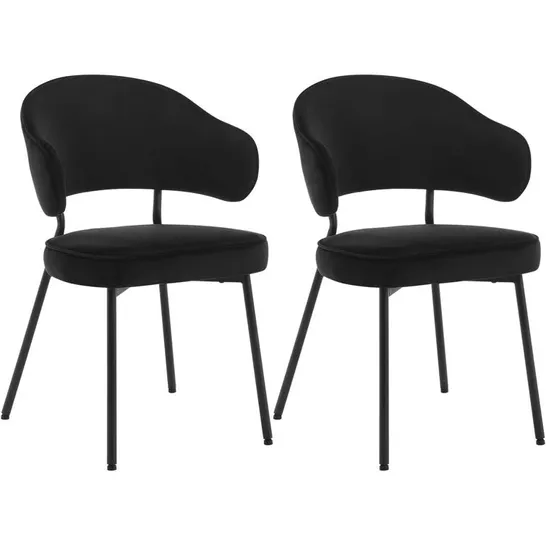 BOXED SET OF 2 LUDVIK DINING CHAIRS - BLACK (1 BOX)