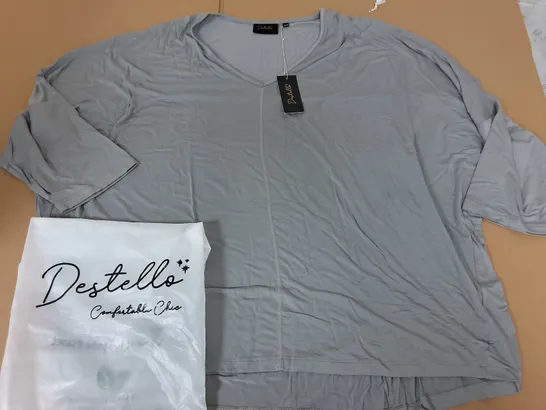 BRAND NEW DESTELLO V-NECK MODAL TOP IN GREY - 24