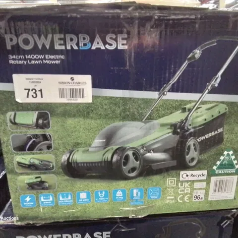 BOXED POWERBASE 34CM 40V ROTARY CORDED LAWN MOWER