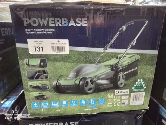 BOXED POWERBASE 34CM 40V ROTARY CORDED LAWN MOWER