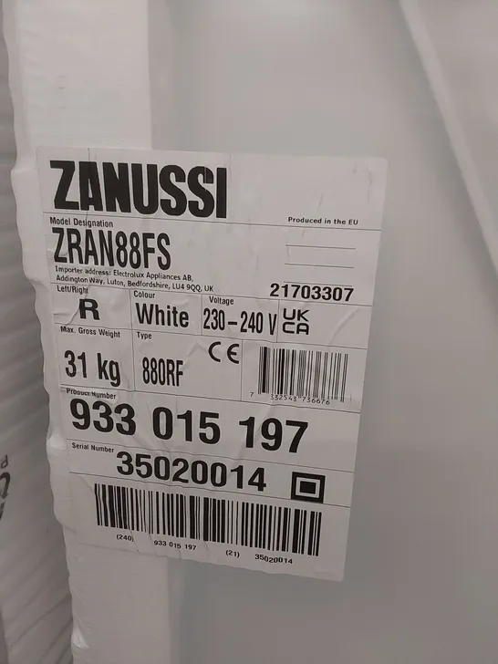  ZANUSSI ZRAN88FS INTEGRATED UPRIGHT FRIDGE 