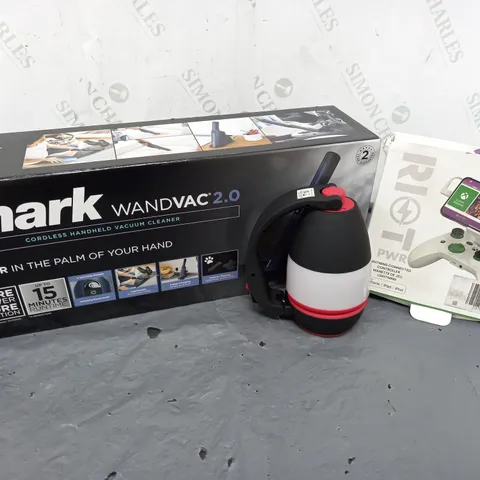 APPROXIMATELY 15 ASSORTED ITEMS TO INCLUDE SHARK WANDVAC, MULTIFUNCTION LANTERN, RIOT PWR MODILE CONTROLLER, ETC