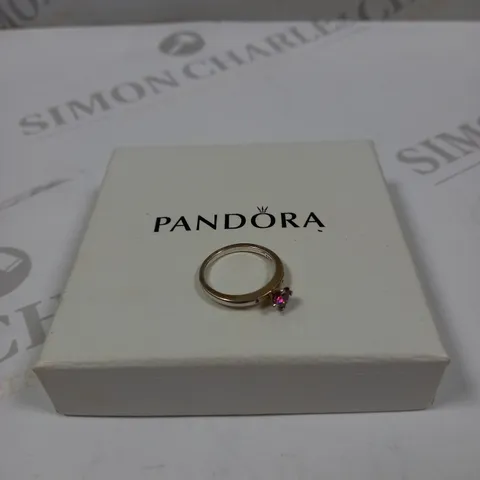 PANDORA PINK STONE 'YOU & ME' RING