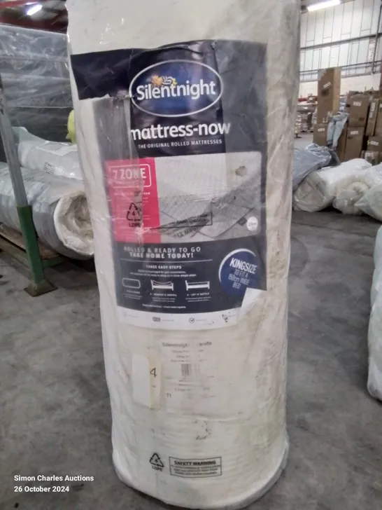 QUALITY BAGGED AND ROLLED SILENTNIGHT 20CM THICK 7 ZONE MEMORY FOAM KINGSIZE MATTRESS 