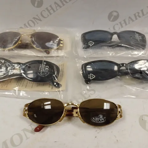 BOX OF APPROX 5 PAIRS OF ASSORTED SUNGLASSES 