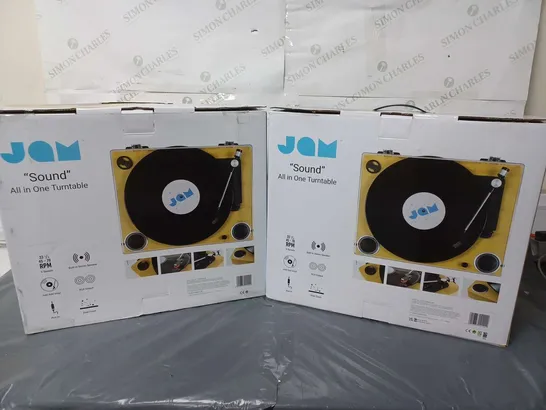 2 BOXED JAM "SOUND" ALL IN ONE TURNTABLES