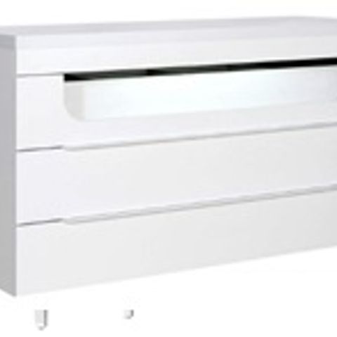 BOXED PULSE HIGH GLOSS CHEST OF DRAWERS IN WHITE WITH LED LIGHTING(3 BOXES)