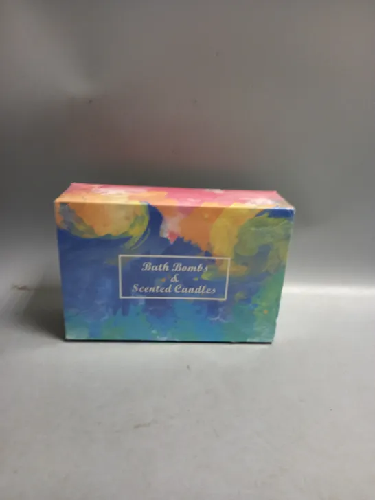 BOXED AND SEALED BATH BOMB AND SCENTED CANDLES SET