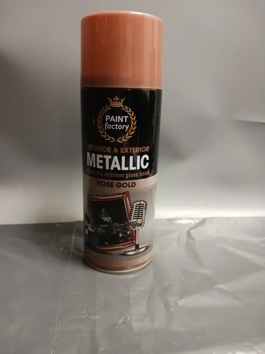 LOT OF 12 PAINT FACTORY METALLIC ROSE GOLD SPRAY PAINT 400ML PER CAN