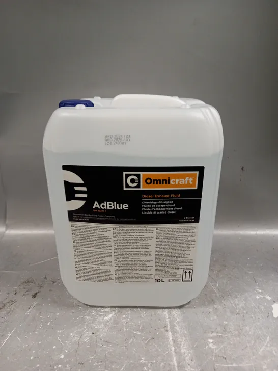 SEALED OMNICRAFT ADBLUE DIESEL EXHAUST FLUID - 10L - COLLECTION ONLY 