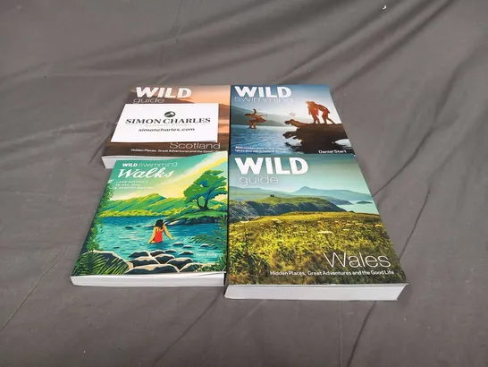 APPROXIMATELY 13 ASSORTED WILD BOOKS TO INCLUDE; SWIMMING, WALES, SCOTLAND AND WALKS