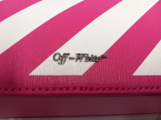 OFF-WHITE DIAGONAL FUCSIA/WHITE FANNYPACK