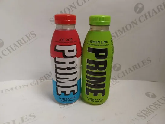 BOX OF 2 PRIME DRINKS - LEMON LIME AND ICE POP