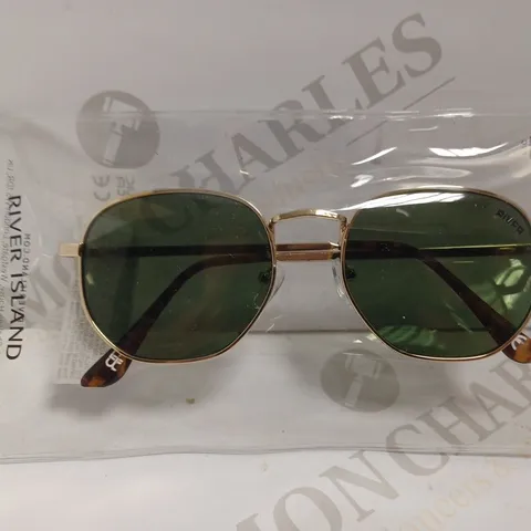 RIVER ISLAND GOLD EFFECT AVIATOR SUNGLASSES