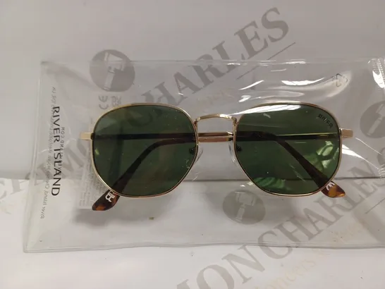 RIVER ISLAND GOLD EFFECT AVIATOR SUNGLASSES