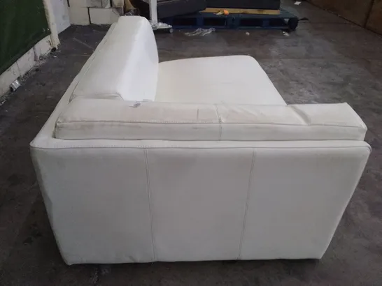 QUALITY DESIGNER RHF SOFA SECTION - WHITE LEATHER