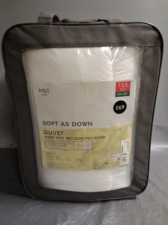 M&S SOFT AS DOWN KINGSIZE 13.5 TOG DUVET 