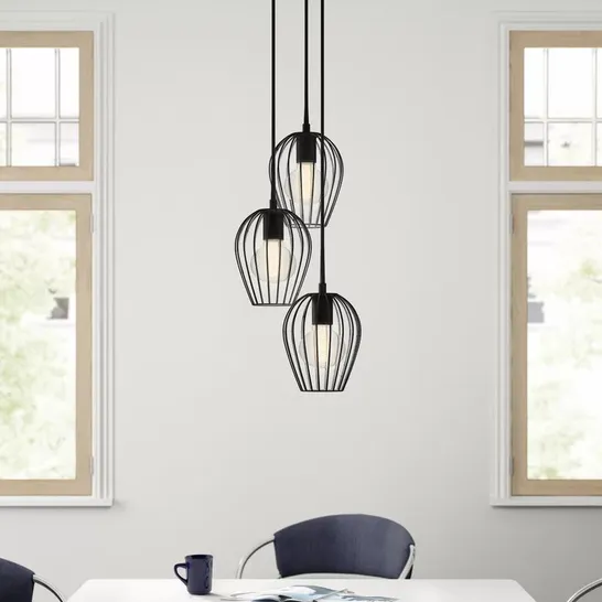 BOXED ERWON 3-LIGHT BLACK CLUSTER PENDANT (1 BOX)