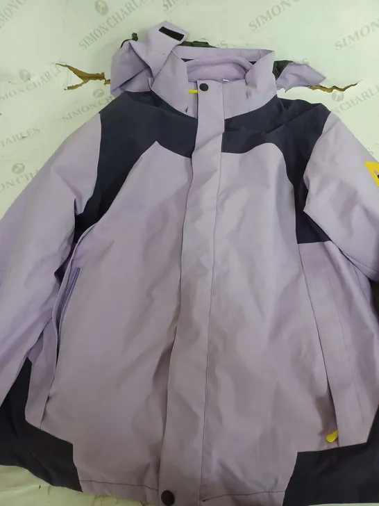 UNBRANDED PURPLE PADDED JACKET WITH ZIP OFF HOOD - 4XL