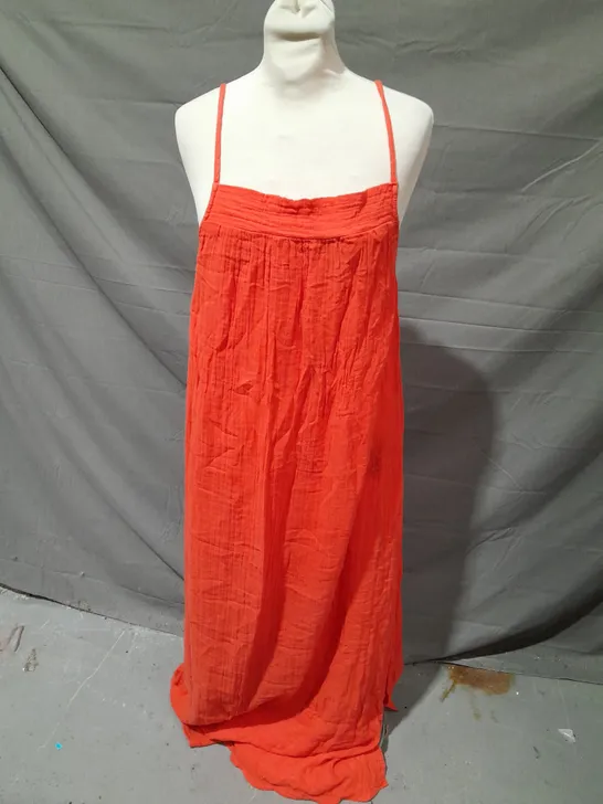 HUSH CARMEN CAMI BEACH DRESS IN ORANGE - SMALL