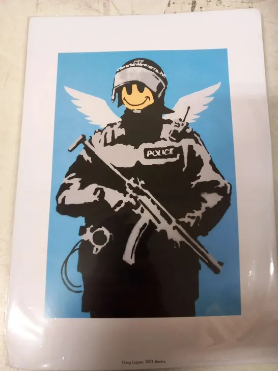 FLYING COPPER THE ART OF BANKSY A4 PRINT