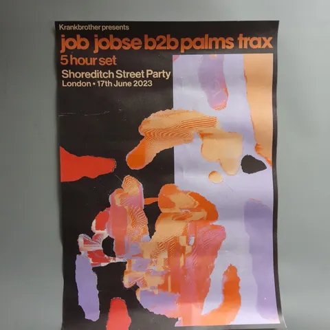 KRANKBROTHER PRESENTS JOB JOBSE B2B PALMS TRAX SHOREDITCH STREET PARTY POSTER APPROX 42CMX58CM WITH TUBE