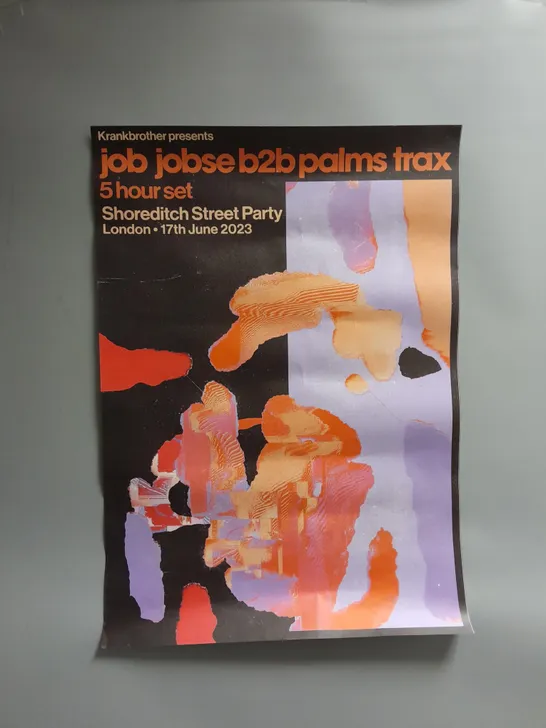 KRANKBROTHER PRESENTS JOB JOBSE B2B PALMS TRAX SHOREDITCH STREET PARTY POSTER APPROX 42CMX58CM WITH TUBE