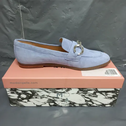 MODA IN PELLE FIFI SUEDE LOAFERS BLUE SIZE 6