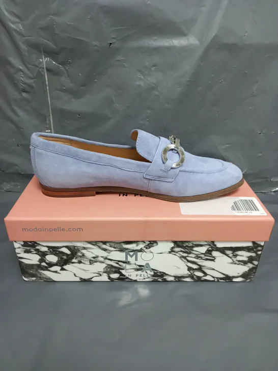 MODA IN PELLE FIFI SUEDE LOAFERS BLUE SIZE 6