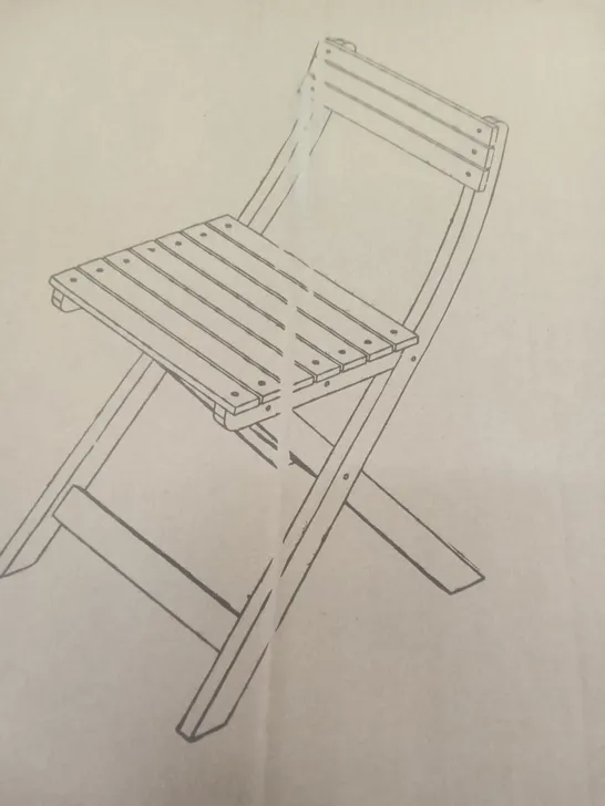 BOXED VIRGINIA FOLDING WOODEN CHAIR 